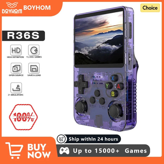 NEW R36S Retro Handheld Game Console Linux System 3.5 Inch IPS Screen Portable Pocket Video Player 64GB 128GB Games Kid Gift - DropZzzone