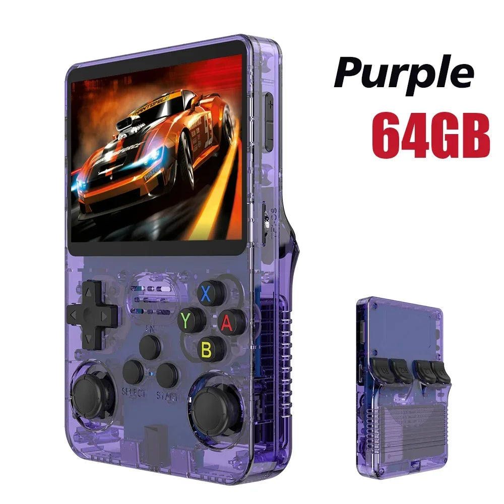 NEW R36S Retro Handheld Game Console Linux System 3.5 Inch IPS Screen Portable Pocket Video Player 64GB 128GB Games Kid Gift - DropZzzone